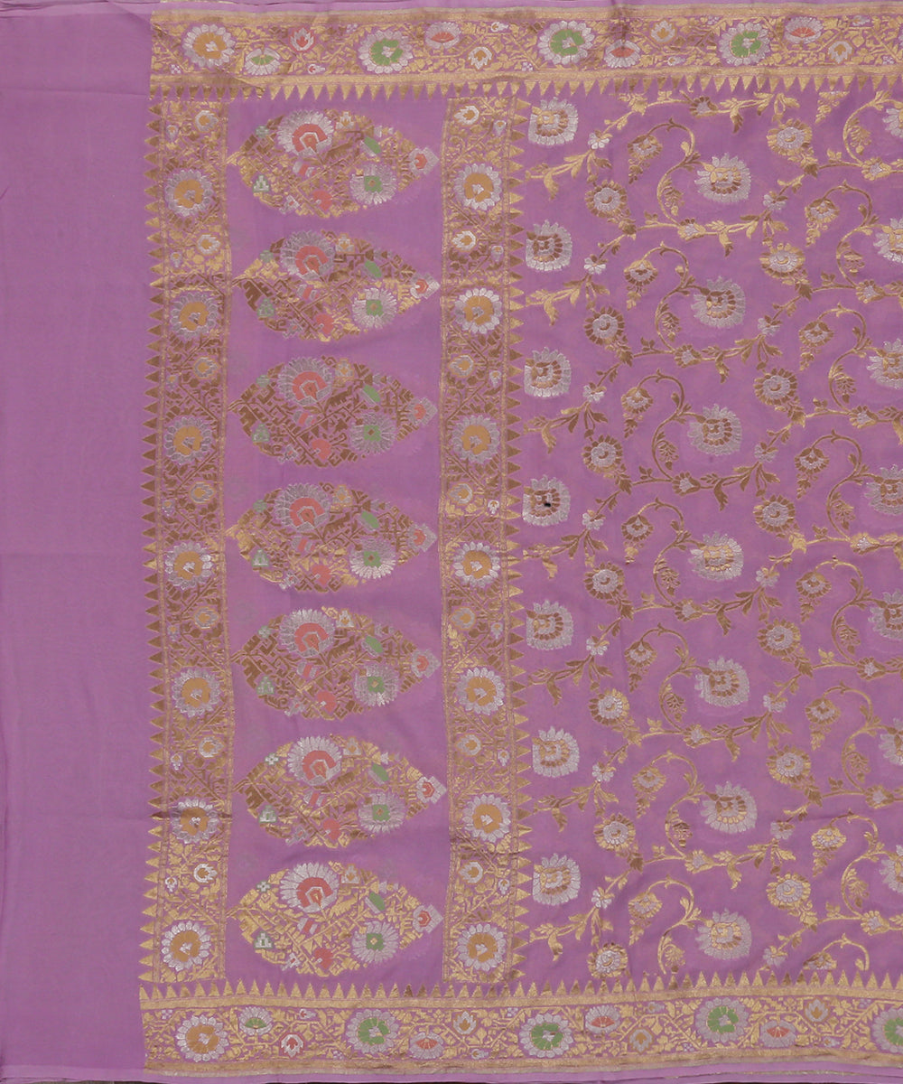 Handloom_Lavender_Pure_Georgette_Banarasi_Dupatta_With_Sona_Rupa_Jaal_WeaverStory_02