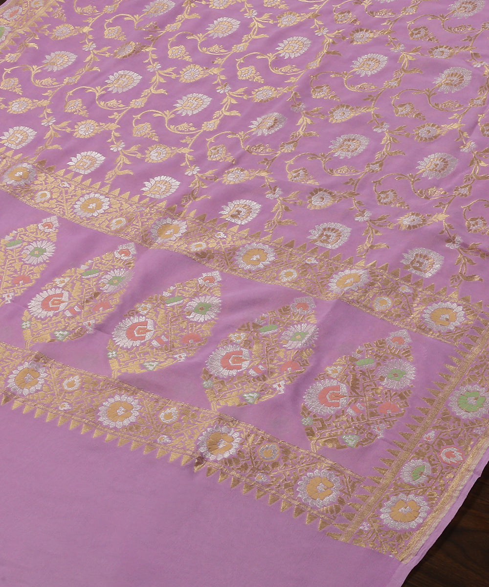 Handloom_Lavender_Pure_Georgette_Banarasi_Dupatta_With_Sona_Rupa_Jaal_WeaverStory_03