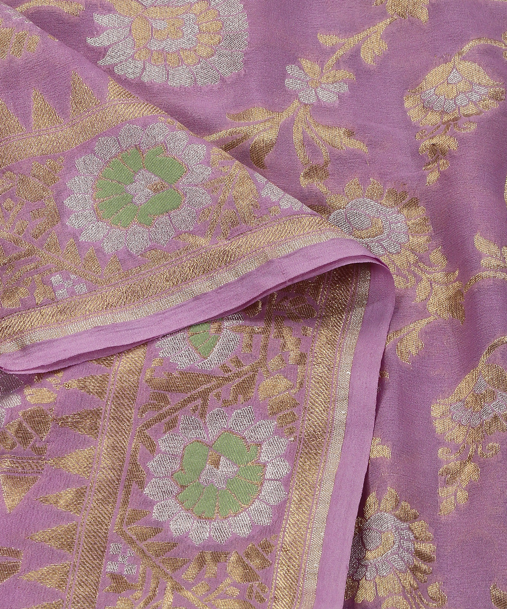 Handloom_Lavender_Pure_Georgette_Banarasi_Dupatta_With_Sona_Rupa_Jaal_WeaverStory_04