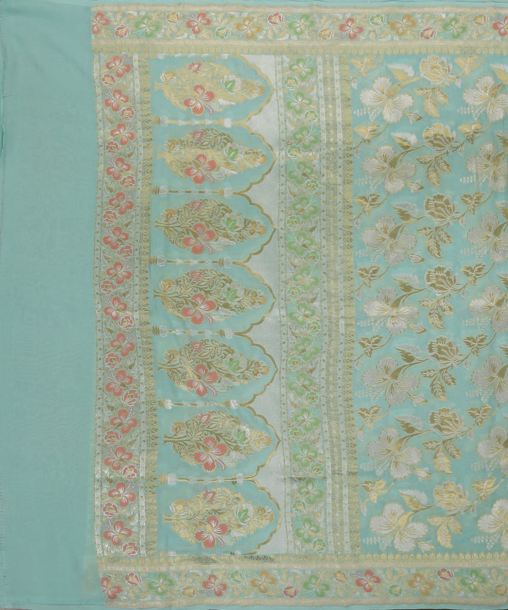 Seafoam_Green_Handloom_Pure_Georgette_Banarasi_Dupatta_With_Sona_Rupa_Jaal_WeaverStory_02