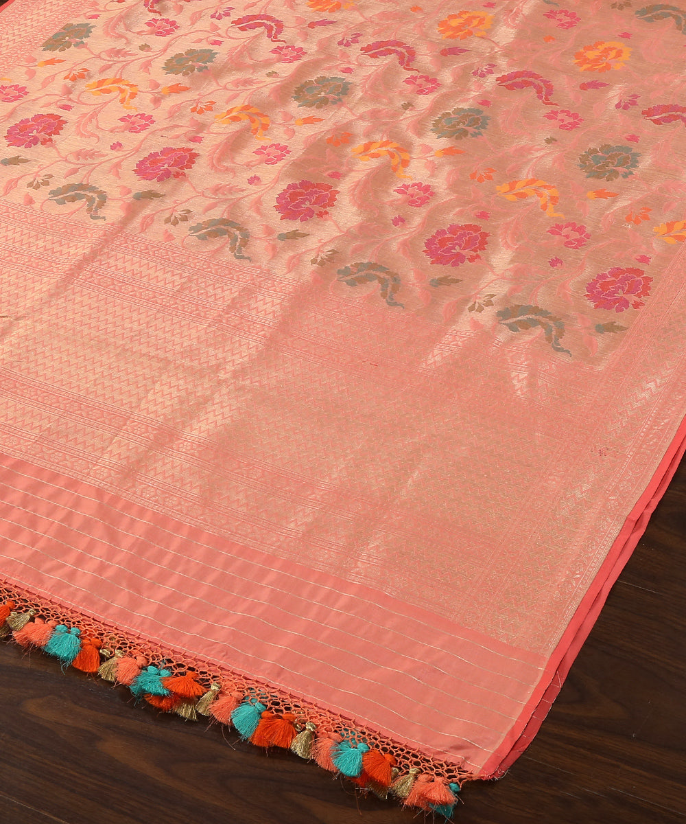 Peach_Handloom_Pure_Katan_Silk_Kimkhab_Banarasi_Dupatta_With_Zari_Base_WeaverStory_03