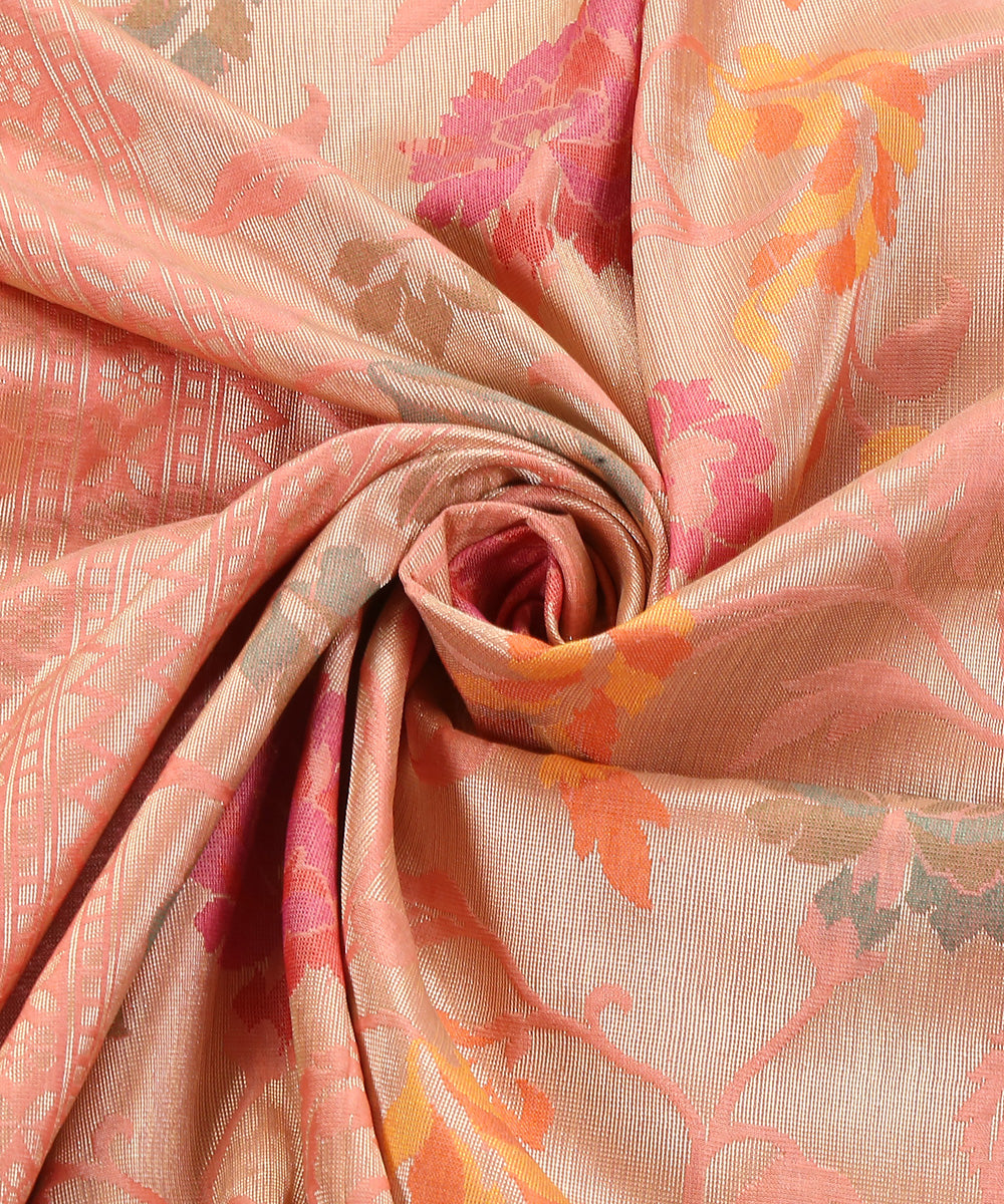 Peach_Handloom_Pure_Katan_Silk_Kimkhab_Banarasi_Dupatta_With_Zari_Base_WeaverStory_05