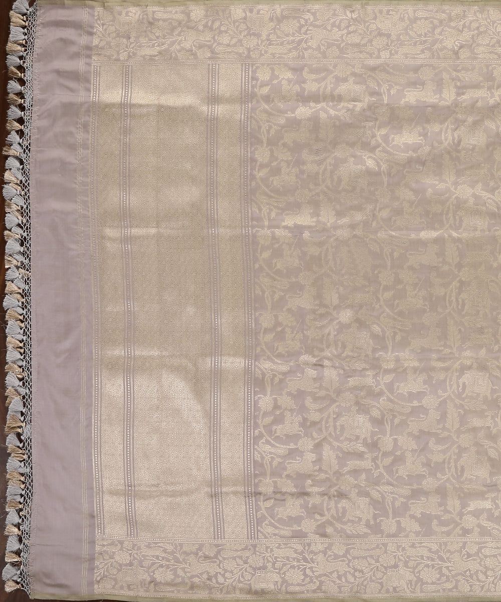 Handloom_Grey_And_Champagne_Gold_Pure_Katan_Silk_Shikargah_Banarasi_Dupatta_WeaverStory_02