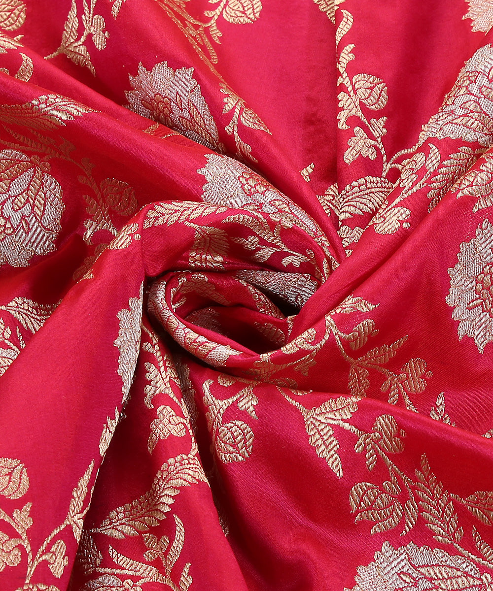 Rani_Pink_Handloom_Pure_Katan_Silk_Banarasi_Dupatta_With_Jaal_WeaverStory_05