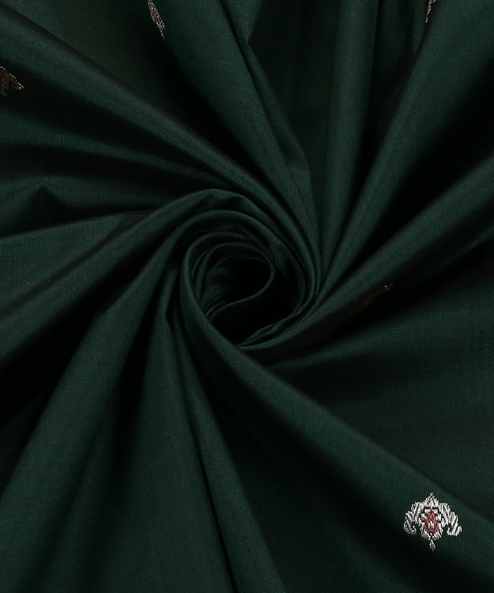 Handloom_Dark_Green_Pure_Katan_Silk_Banarasi_Dupatta_With_Meenakari_WeaverStory_05