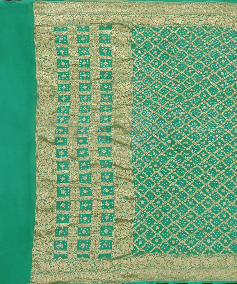 Handloom_Sea_Green_Banarasi_Bandhej_Pure_Georgette_Dupatta_With_Cutwork_Weave_WeaverStory_02