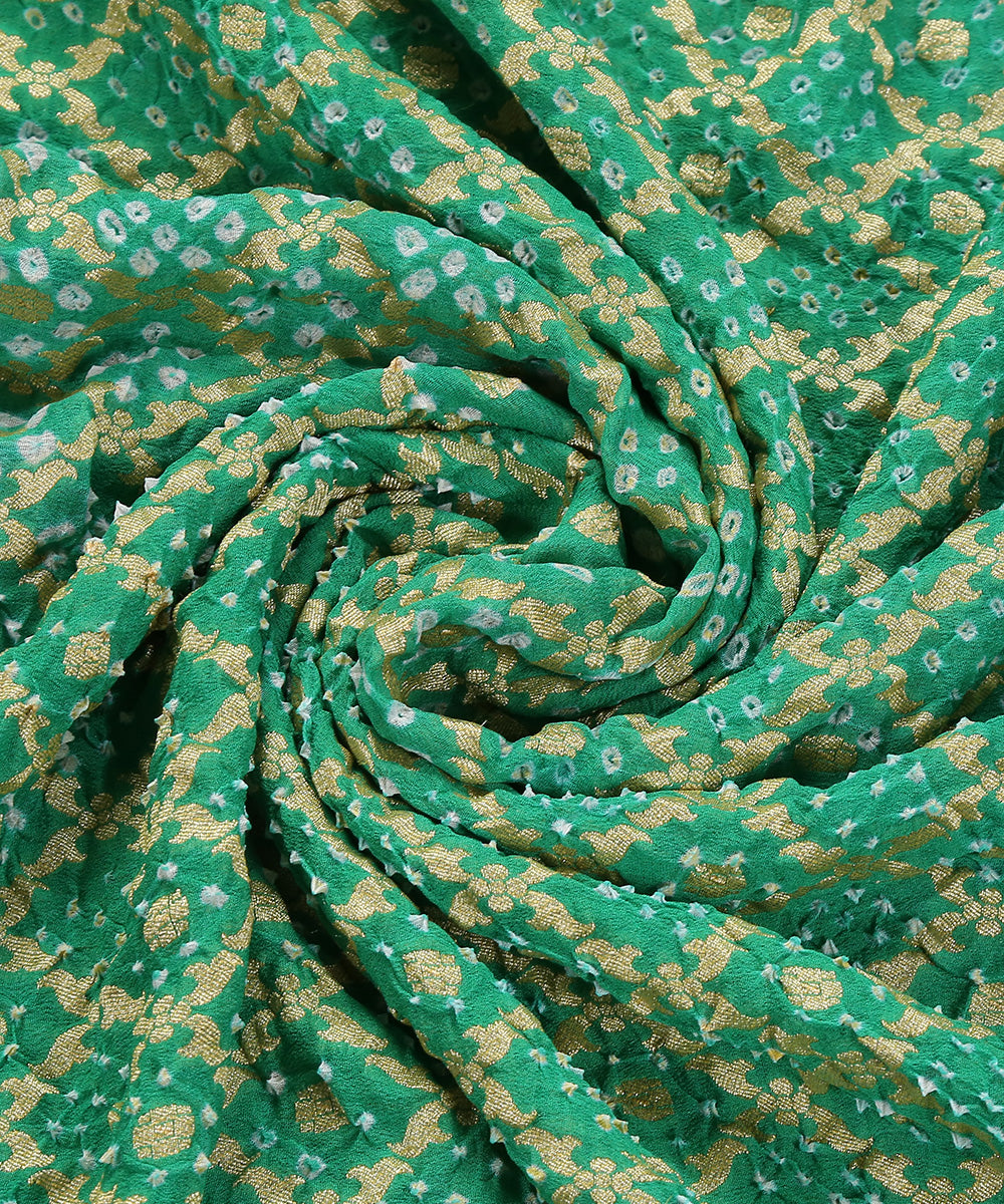 Handloom_Sea_Green_Banarasi_Bandhej_Pure_Georgette_Dupatta_With_Cutwork_Weave_WeaverStory_05