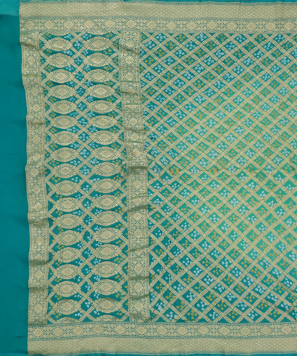 Aqua_Handloom_Pure_Georgette_Banarasi_Bandhej_Dupatta_With_Cutwork_Weave_WeaverStory_02