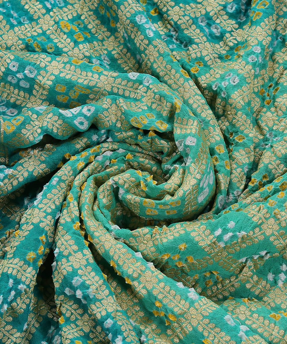 Aqua_Handloom_Pure_Georgette_Banarasi_Bandhej_Dupatta_With_Cutwork_Weave_WeaverStory_05