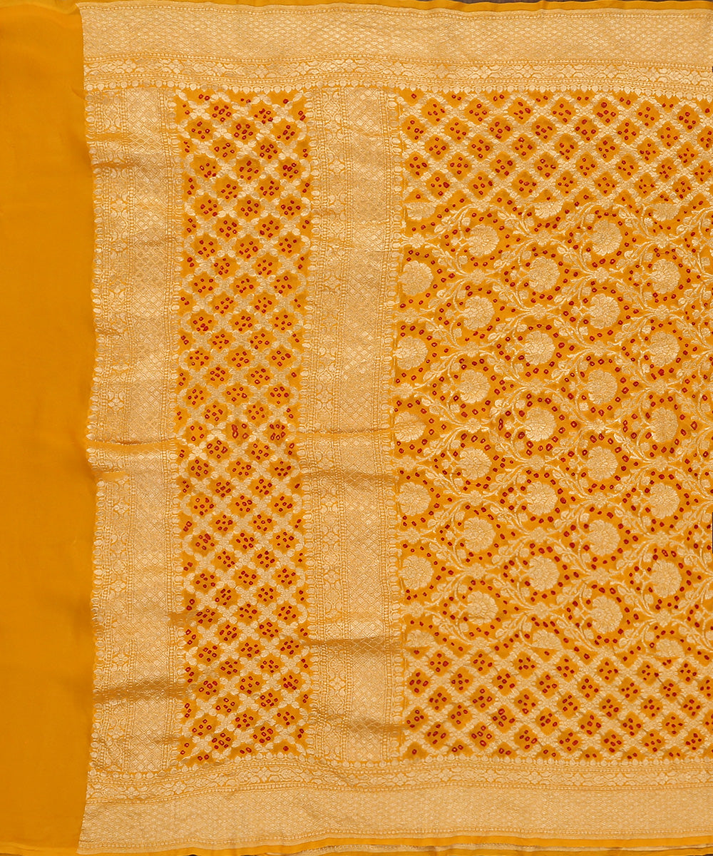 Mango_Yellow_Handloom_Pure_Georgette_Banarasi_Bandhej_Dupatta_With_Cutwork_Weave_WeaverStory_02