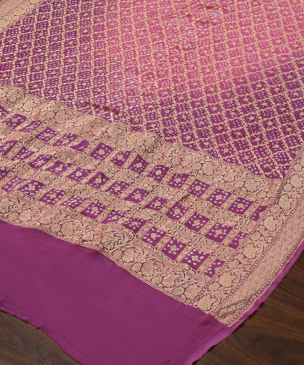 Mauve_And_Pink_Ombre_Dyed_Handloom_Pure_Georgette_Banarasi_Bandhej_Dupatta_WeaverStory_03