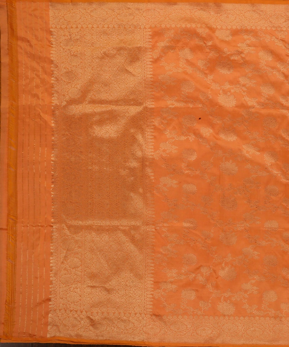 Peach_Handloom_Pure_Katan_Silk_Banarasi_Dupatta_With_Floral_Jaal_WeaverStory_02