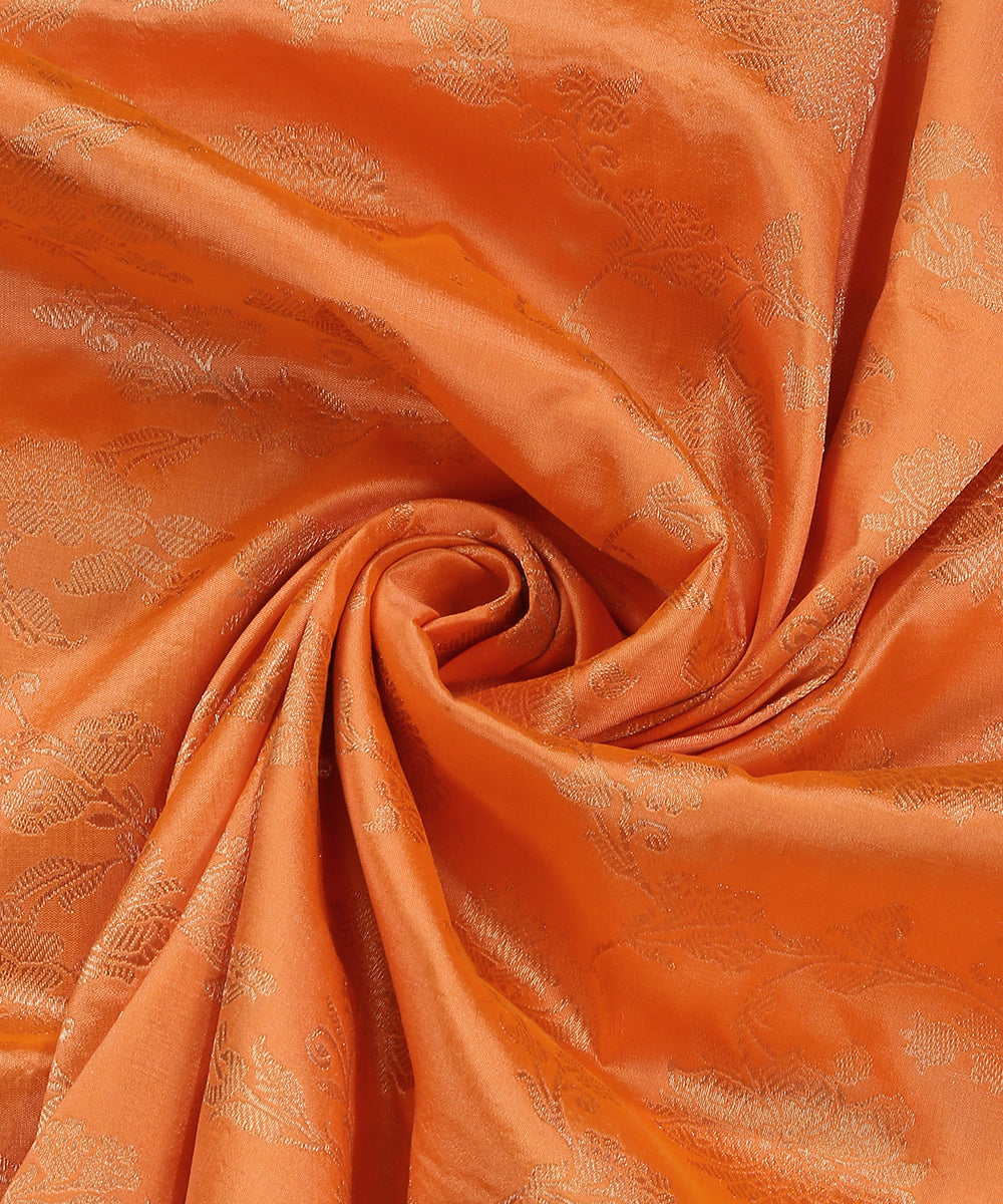 Peach_Handloom_Pure_Katan_Silk_Banarasi_Dupatta_With_Floral_Jaal_WeaverStory_05