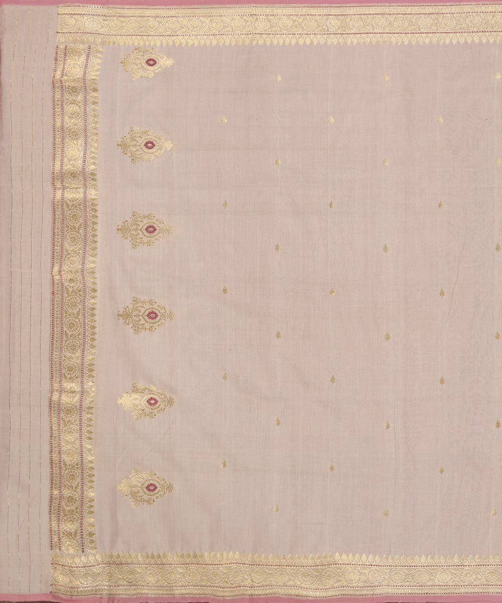Handloom_Lilac_Pure_Cotton_Banarasi_Dupatta_With_Meenkaari_Border_WeaverStory_02
