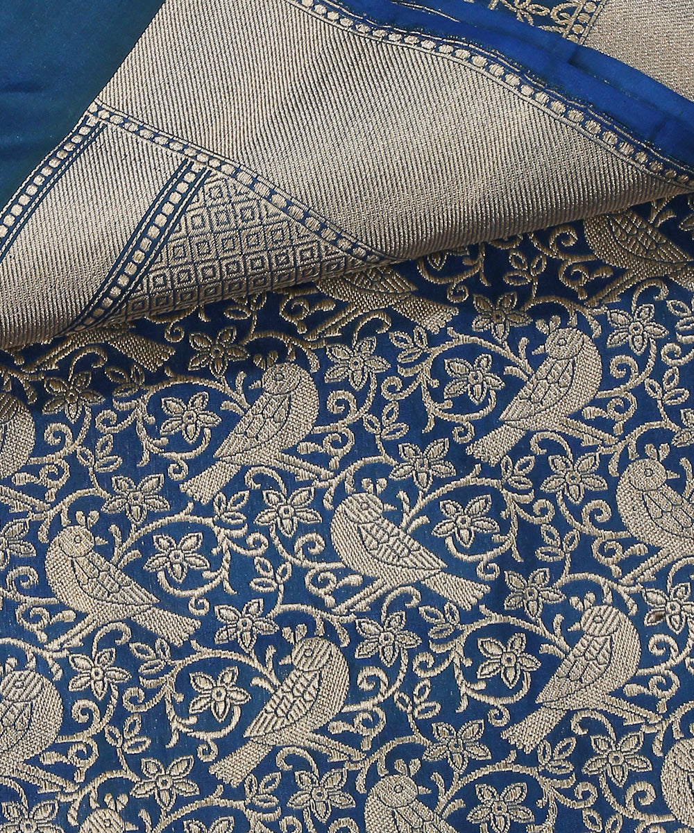 Peacock_Blue_Handloom_Pure_Katan_Silk_Shikargah_Banarasi_Dupatta_WeaverStory_04