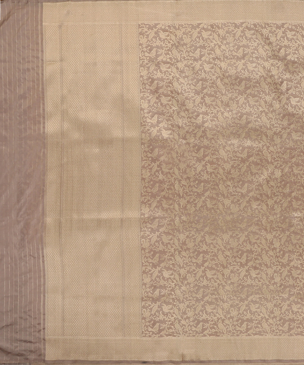 Handloom_Grey_Pure_Katan_Silk_Shikargah_Banarasi_Dupatta_With_Birds_Motifs_WeaverStory_02