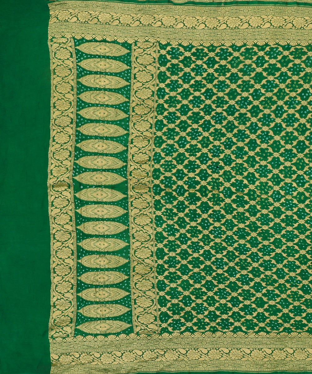 Green_Handloom_Pure_Georgette_Banarasi_Bandhej_Dupatta_WeaverStory_02