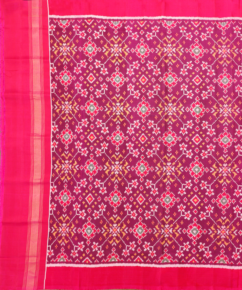 Handloom_Purple_And_Pink_8_Ply_Pure_Mulberry_Silk_Ikat_Patola_Dupatta_WeaverStory_02