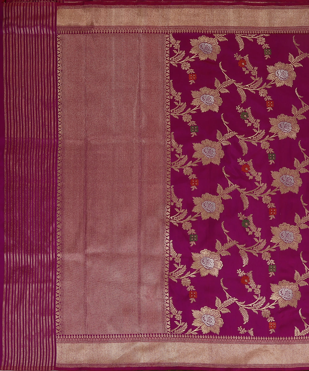 Handloom_Plum_Pure_Katan_Silk_Ektara_Banarasi_Dupatta_With_Meenakari_And_Floral_Jaal_WeaverStory_02