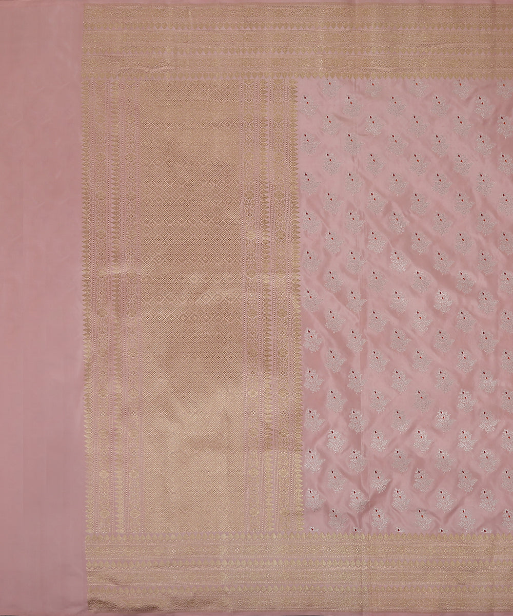 Light_Pink_Handloom_Pure_Katan_Silk_Banarasi_Dupatta_With_Silver_Zari_Meenakari_Boota_And_Kadhwa_Border_WeaverStory_02