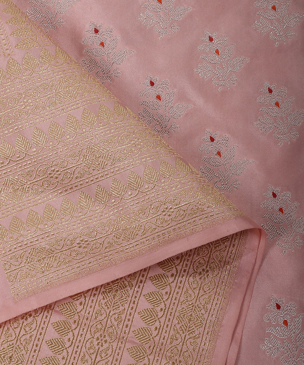 Light_Pink_Handloom_Pure_Katan_Silk_Banarasi_Dupatta_With_Silver_Zari_Meenakari_Boota_And_Kadhwa_Border_WeaverStory_04