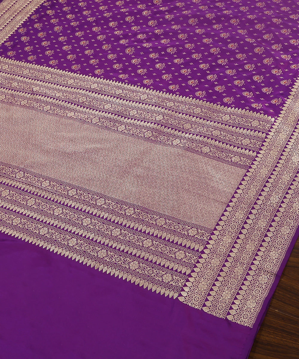 Handloom_Purple_Pure_Katan_Silk_Banarasi_Dupatta_With_Mughal_Meenakari_Booti_And_Kadhwa_Border_WeaverStory_03