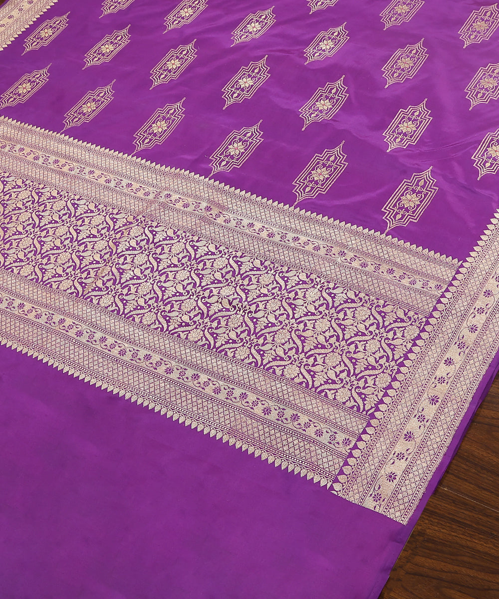 Handloom_Purple_Pure_Katan_Silk_Banarasi_Dupatta_With_Kadhwa_Border_WeaverStory_03