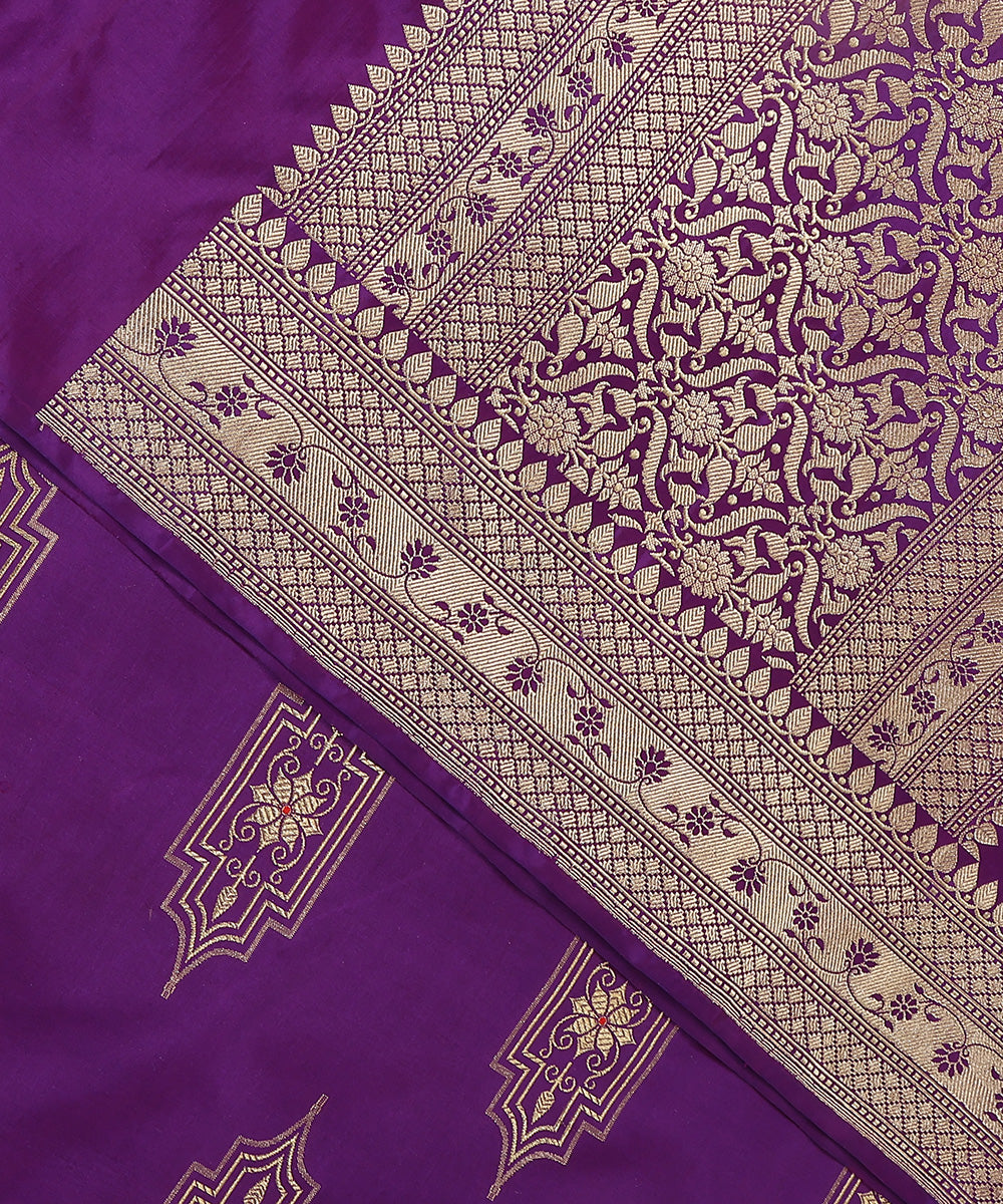 Handloom_Purple_Pure_Katan_Silk_Banarasi_Dupatta_With_Kadhwa_Border_WeaverStory_04