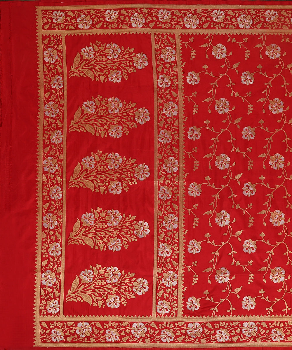 Handloom_Red_Pure_Katan_Silk_Jangla_Banarasi_Dupatta_With_Sona_Rupa_Zari_WeaverStory_02