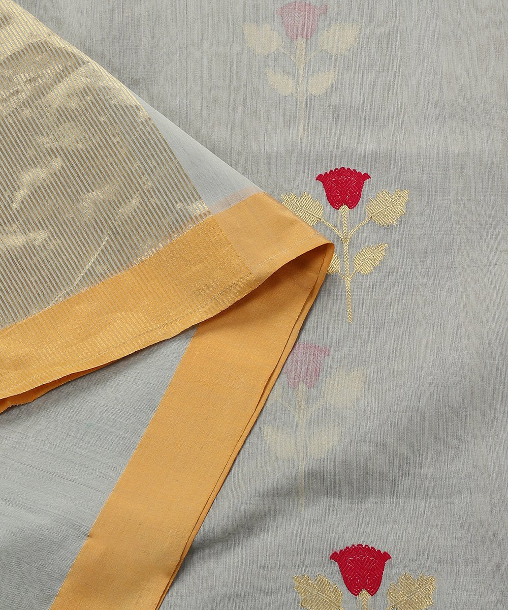 Handloom_Light_Blue_Chanderi_Silk_Eknaliya_Chanderi_Dupatta_With_Rose_Flower_Motif_WeaverStory_02