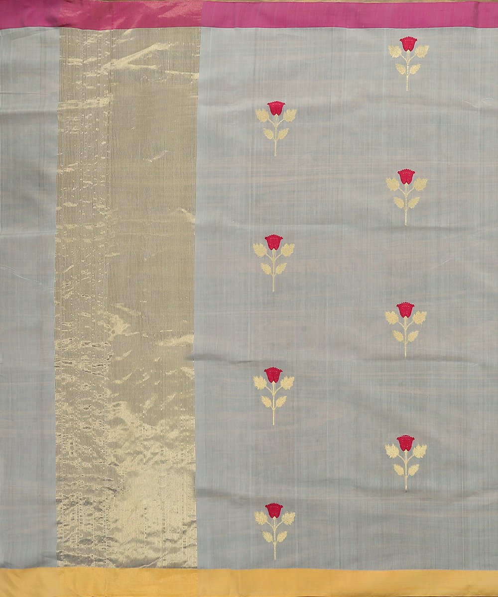 Handloom_Light_Blue_Chanderi_Silk_Eknaliya_Chanderi_Dupatta_With_Rose_Flower_Motif_WeaverStory_03