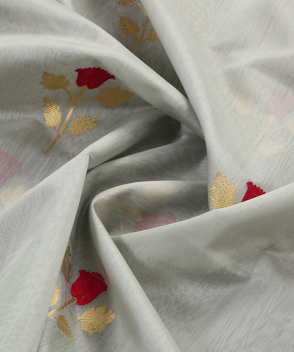 Handloom_Light_Blue_Chanderi_Silk_Eknaliya_Chanderi_Dupatta_With_Rose_Flower_Motif_WeaverStory_05