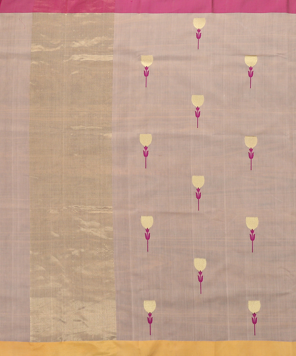 Light_Pink_Handloom_Eknaliya_Cotton_Silk_Chanderi_Dupatta_With_Zig_Zag_Flower_Motif_WeaverStory_02