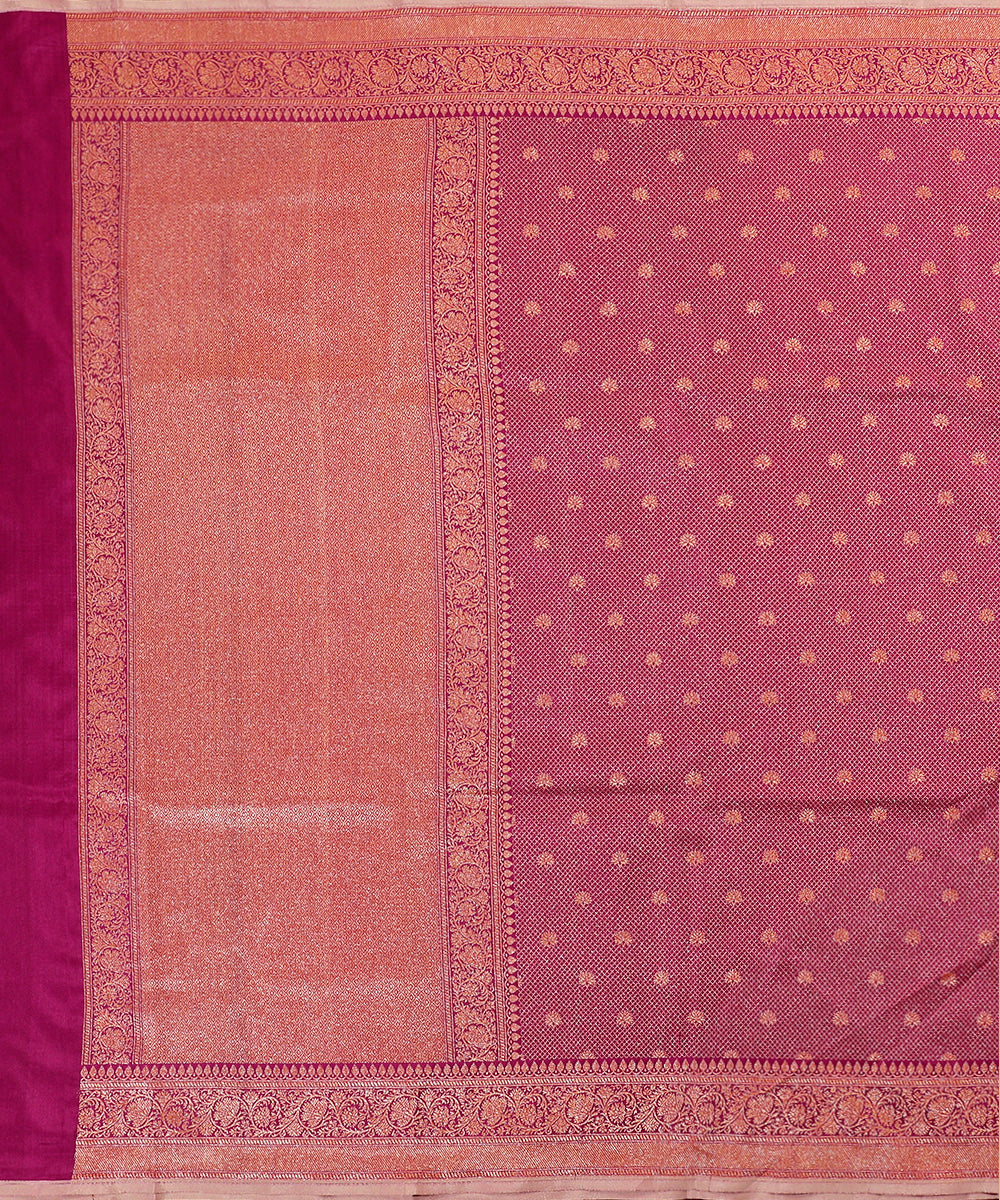 Pink_Handloom_Pure_Katan_Silk_Zari_Tanchoi_Banarasi_Dupatta_WeaverStory_02
