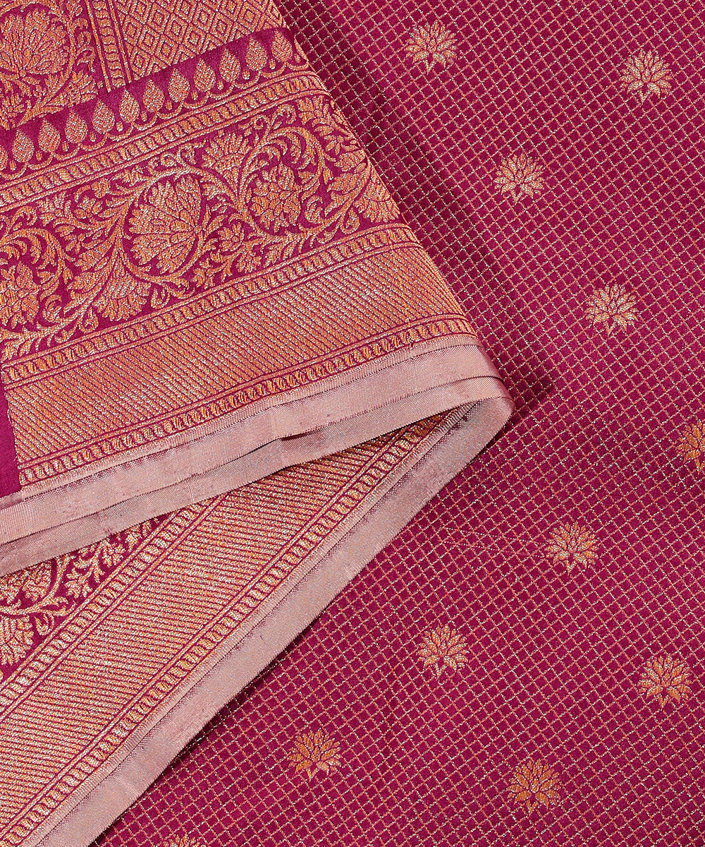 Pink_Handloom_Pure_Katan_Silk_Zari_Tanchoi_Banarasi_Dupatta_WeaverStory_04