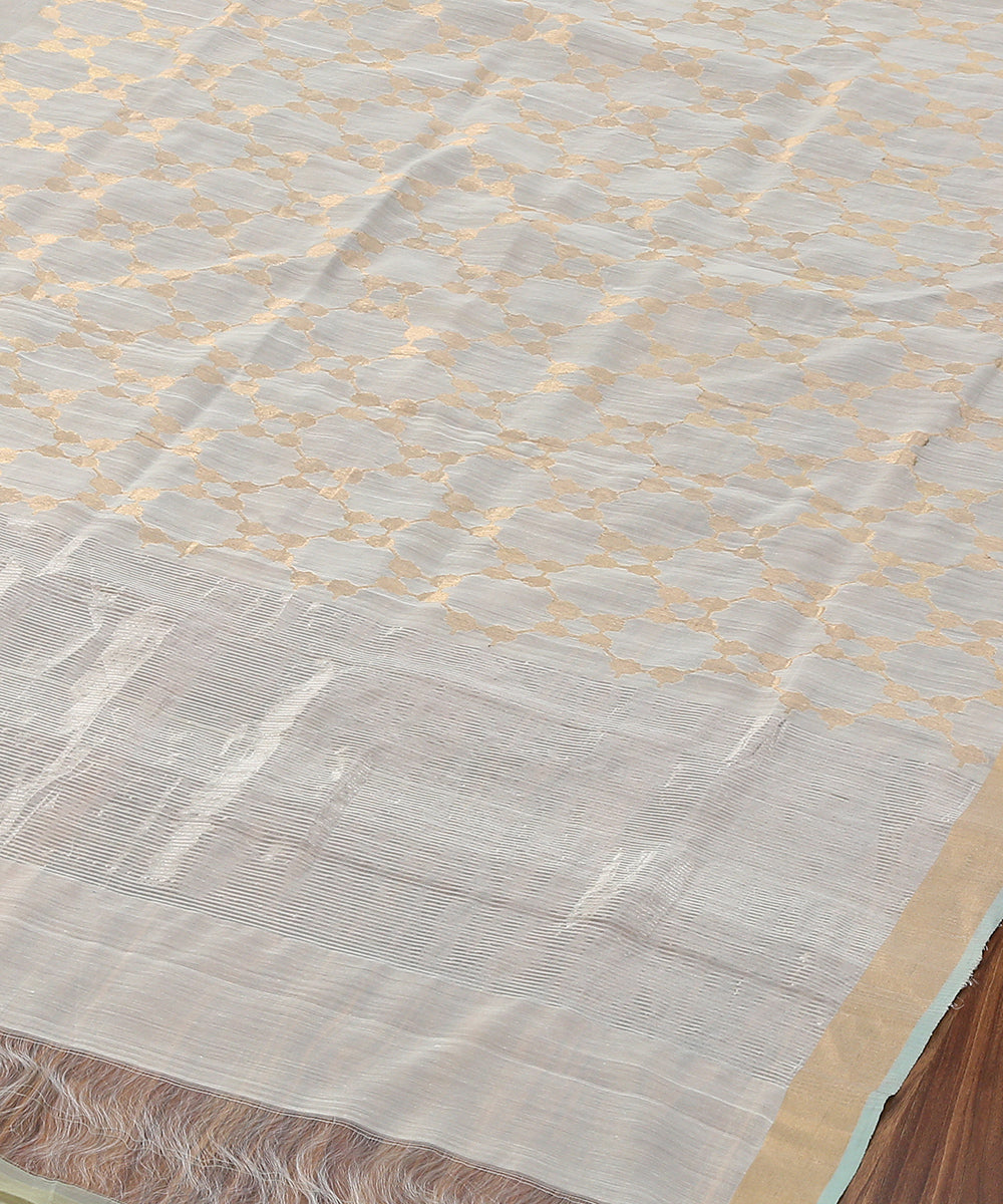 Grey_Handloom_Cotton_Donaliya_Chanderi_Dupatta_with_Gold_Zari_Jaal_WeaverStory_03