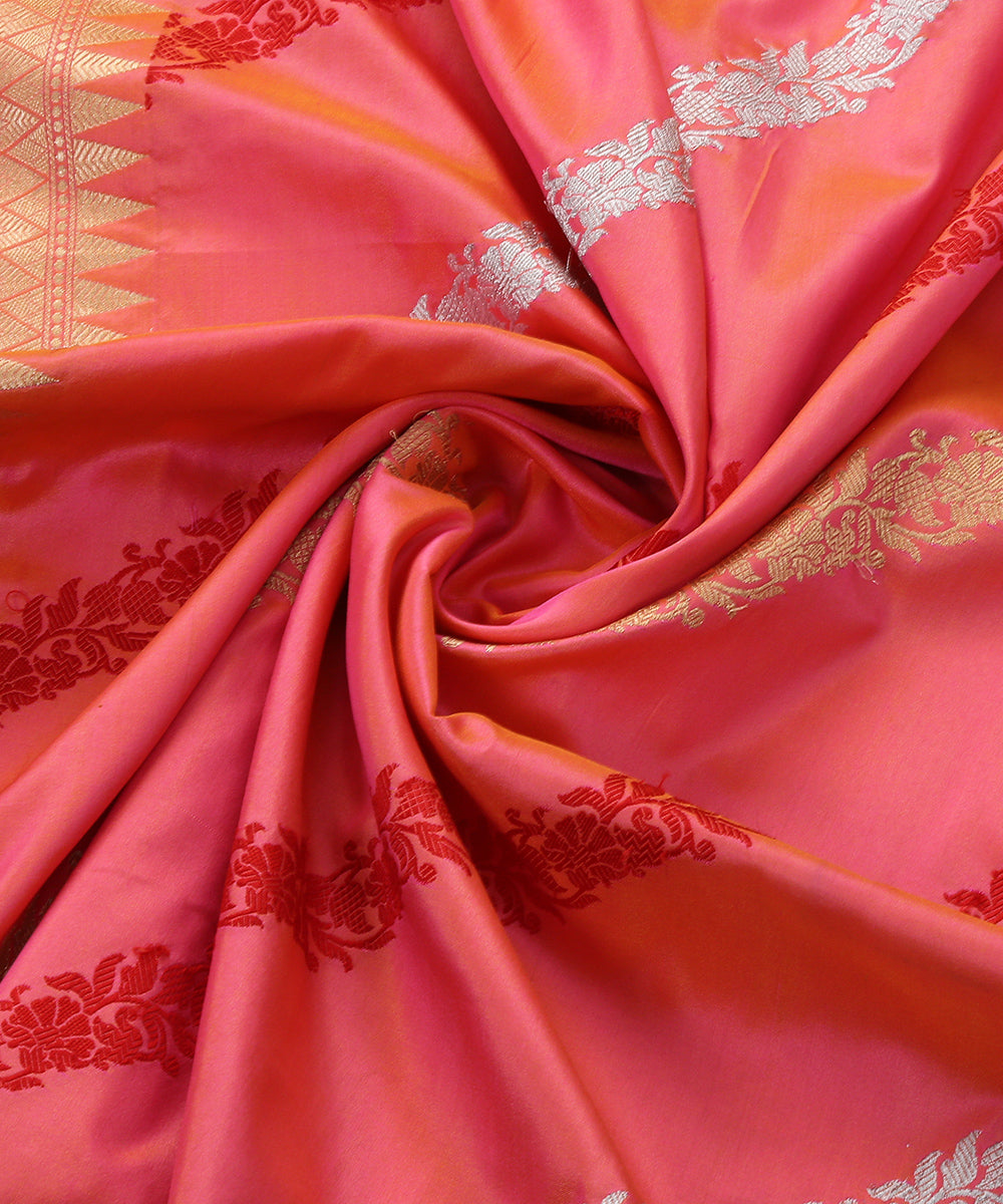 Pink_Handloom_Pure_Katan_Silk_Banarasi_Dupatta_with_Aada_Bel_WeaverStory_05