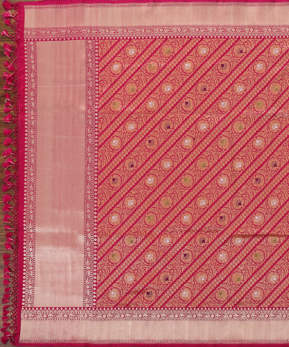 Handloom_Pink_Kimkhab_Pure_Katan_Silk_Banarasi_Dupatta_with_Aada_Jaal_WeaverStory_02