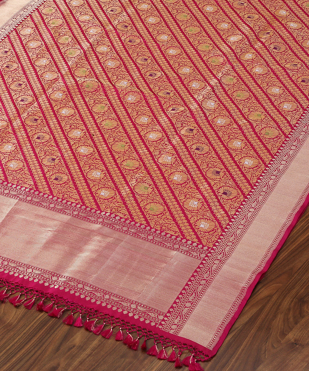 Handloom_Pink_Kimkhab_Pure_Katan_Silk_Banarasi_Dupatta_with_Aada_Jaal_WeaverStory_03