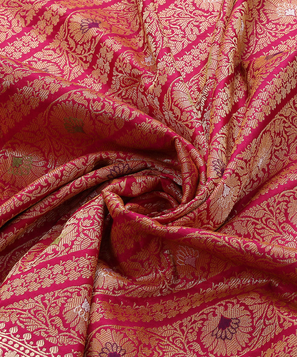 Handloom_Pink_Kimkhab_Pure_Katan_Silk_Banarasi_Dupatta_with_Aada_Jaal_WeaverStory_05