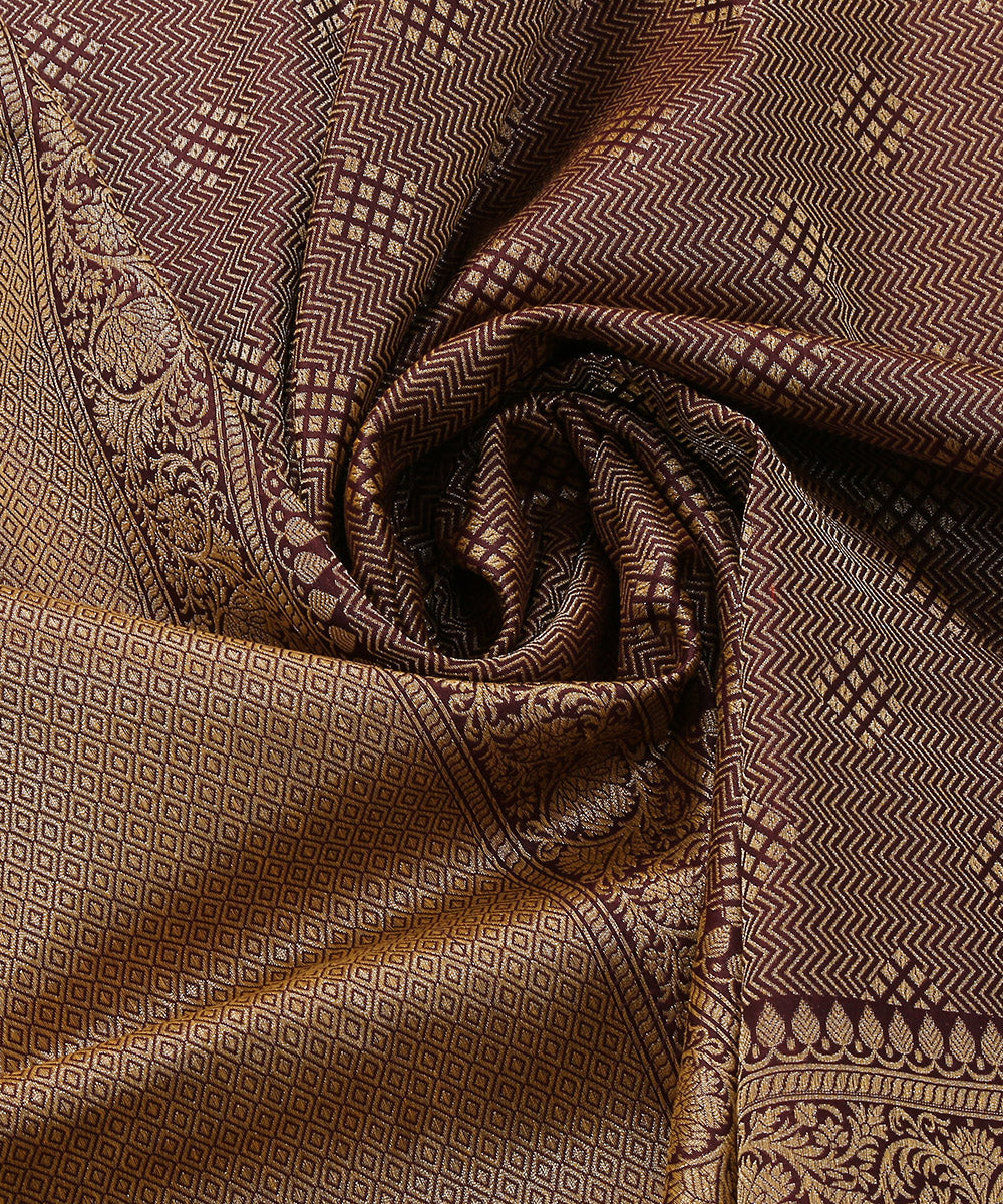 Wine_Handloom_Zari_Tanchoi_Pure_Katan_Silk_Banarasi_Dupatta_WeaverStory_05