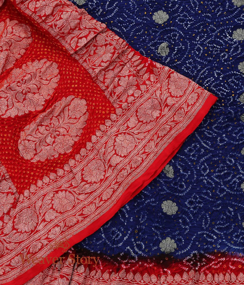 Handwoven_Blue_and_Red_Banarasi_Bandhej_Dupatta_WeaverStory_02