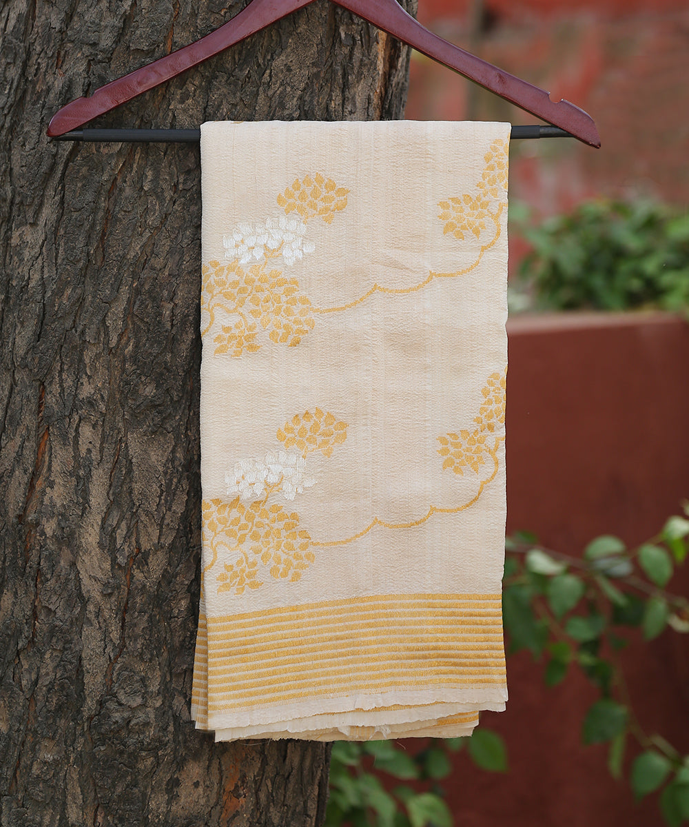 Beige_Handloom_Tussar_Georgette_Banarasi_Dupatta_with_Kadhwa_Weave_WeaverStory_01