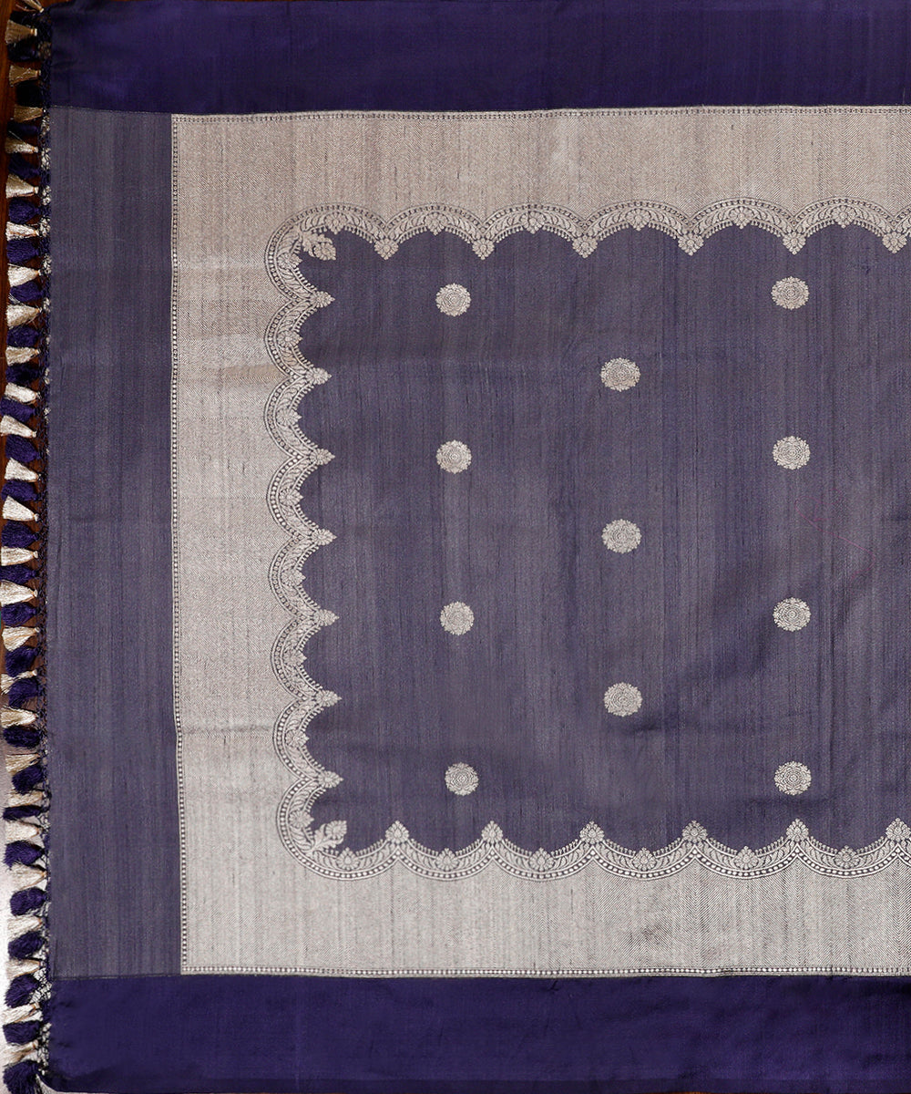 Blue_Handloom_Tussar_Silk_Banarasi_Dupatta_With_Kadhwa_Booti_WeaverStory_02