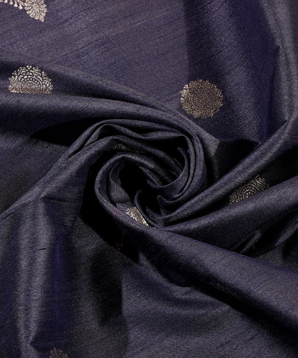 Blue_Handloom_Tussar_Silk_Banarasi_Dupatta_With_Kadhwa_Booti_WeaverStory_05