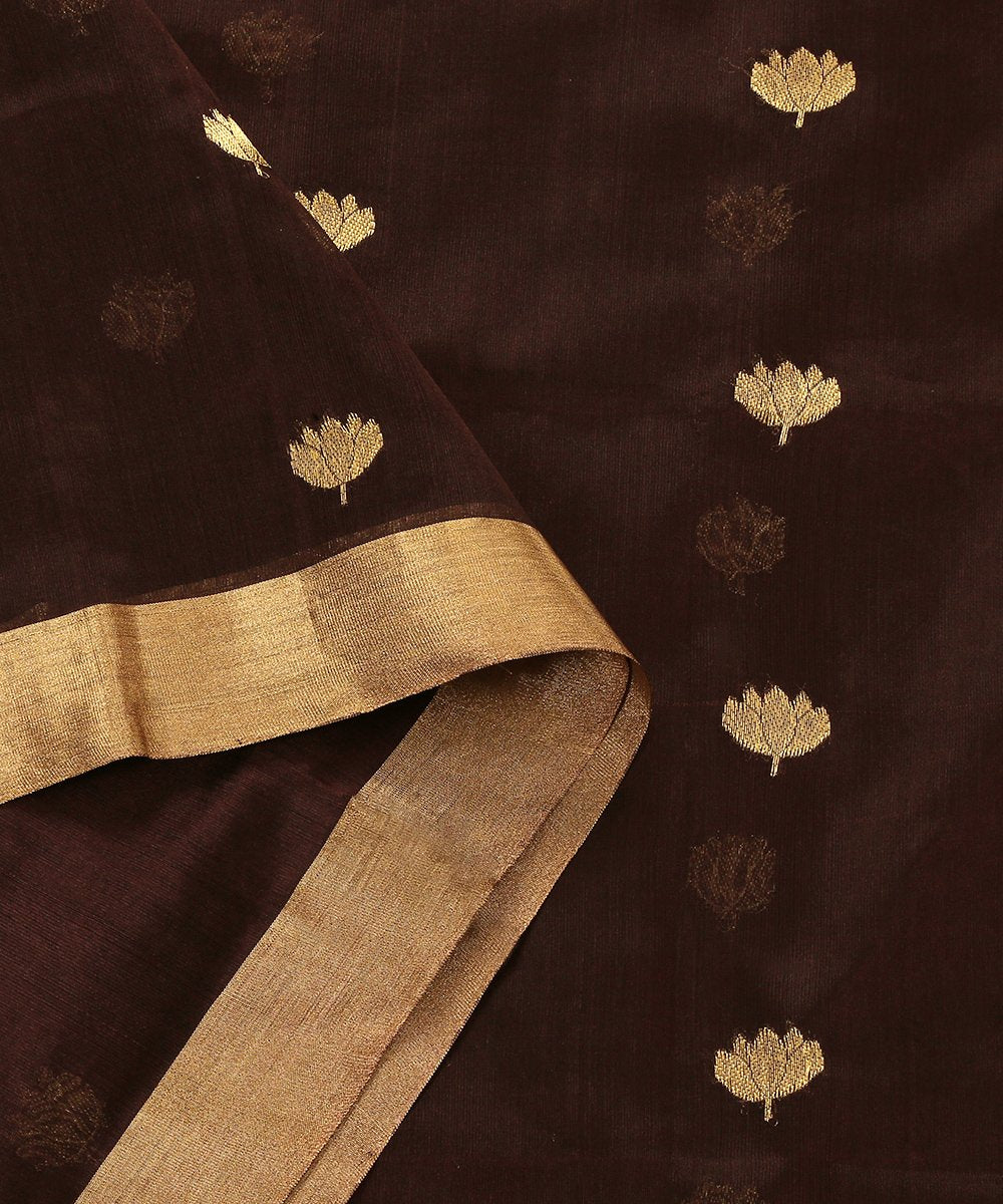 Handloom_Wine_Pure_Chanderi_Silk_Eknaliya_Chanderi_Dupatta_with_Tulip_Boota_WeaverStory_04