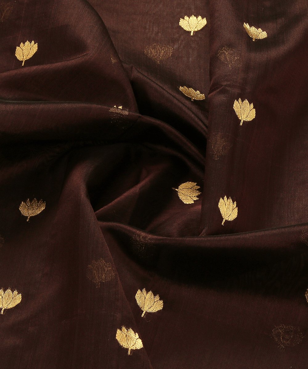 Handloom_Wine_Pure_Chanderi_Silk_Eknaliya_Chanderi_Dupatta_with_Tulip_Boota_WeaverStory_05