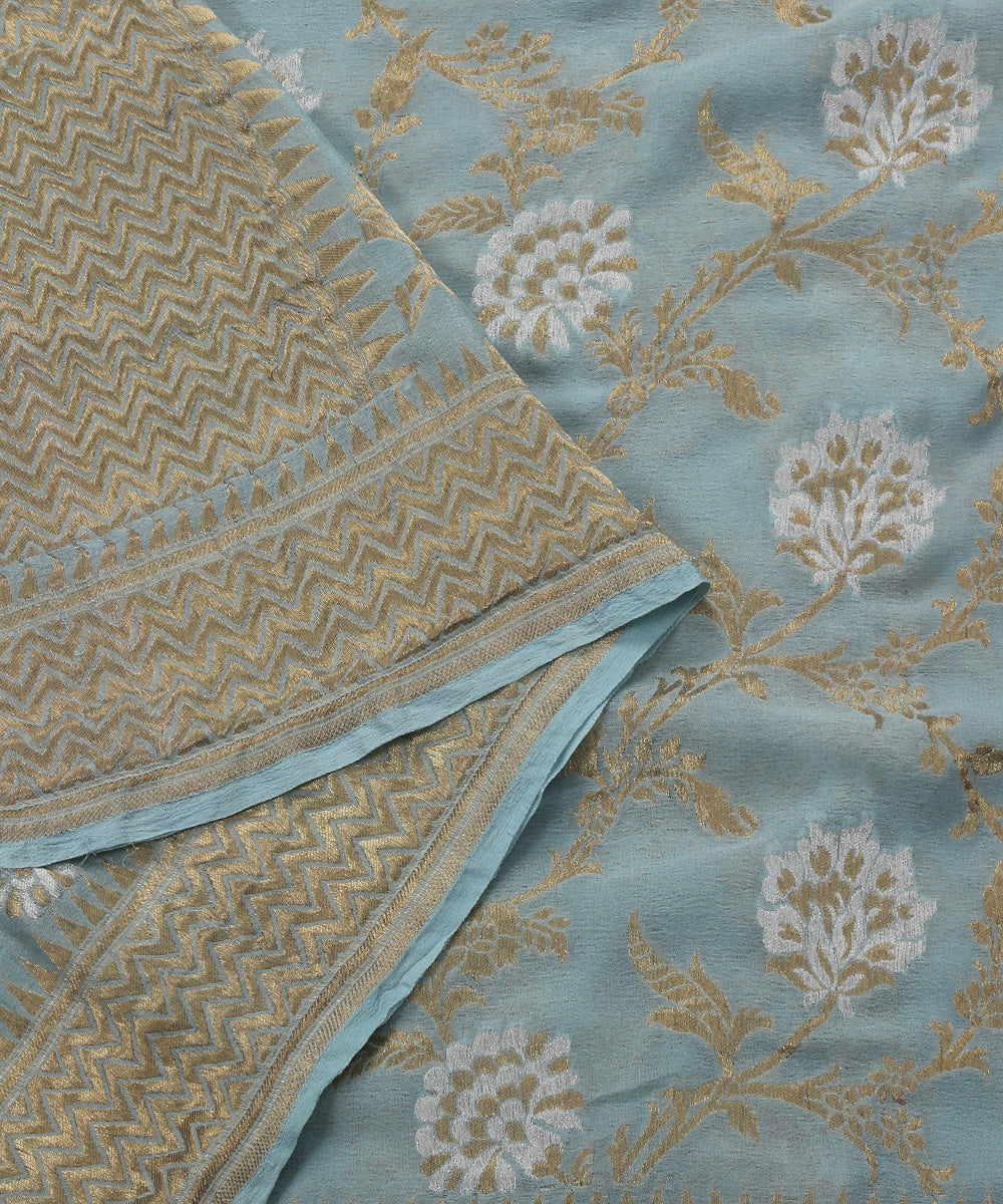 Light_Blue_Handloom_Georgette_Banarasi_Dupatta_with_Jangla_Design_WeaverStory_04