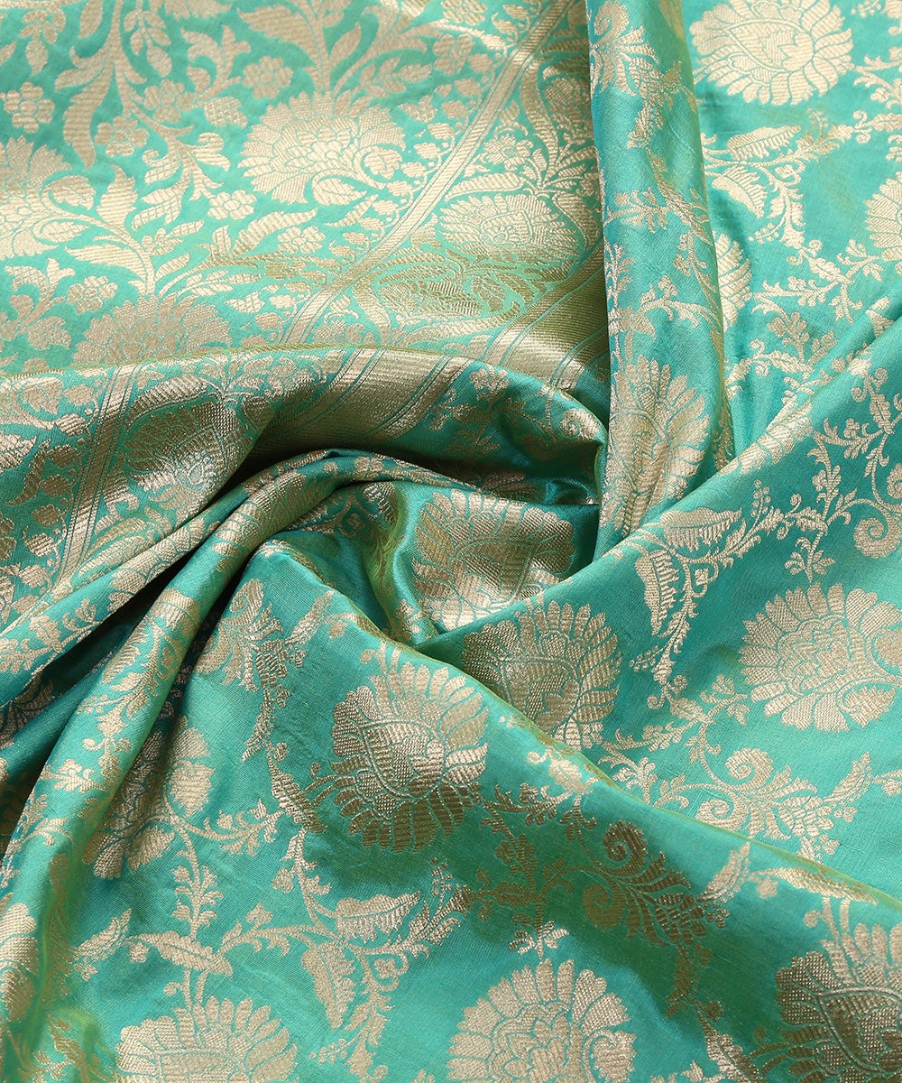 Sea_Green_Handloom_Pure_Katan_Silk_Cutwork_Banarasi_Dupatta_with_Floral_Jaal_WeaverStory_05