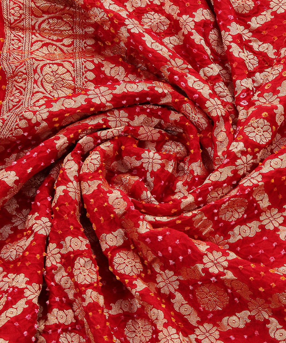 Red_Georgette_Cutwork_Handloom_Banarasi_Bandhej_Dupatta_with_Golden_Zari_Jaal_WeaverStory_05
